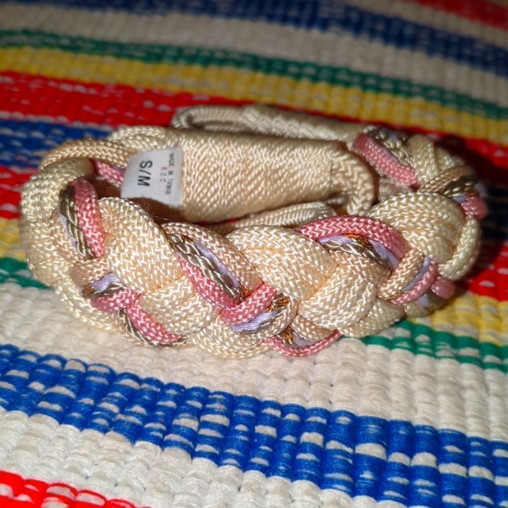 Women's vintage braided rope belt pastel